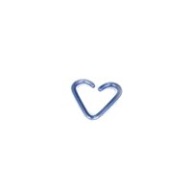 Kolczyk do ucha serce z niobu rozginane 1,2/13 mm dla alergików niebieski