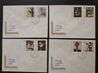 Wisła w malarstwie - 4 koperty pamiątkowe ze znaczkami Fi 2773 - Fi 2776