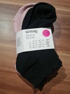 Skarpetki stopki damskie Sinsay 2 x róż, czarne