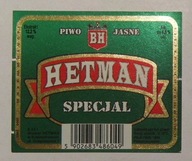 STARA ETYKIETA PIWO JASNE HETMAN SPECJAL BROWAR KRASNYSTAW
