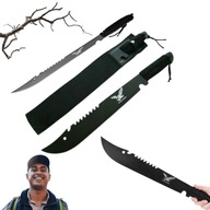 NÓŻ MACZETA DUŻA DO GAŁĘZI CZARNA TAKTYCZNA BSH ADVENTURE Z POKROWCEM