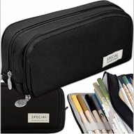 PIÓRNIK SZKOLNY DUŻY DO SZKOŁY SASZETKA NA PRZYBORY TRZYKOMOROWA CZARNA