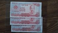 500 Dong 1988 Wietnam stan UNC seria LI z paczki