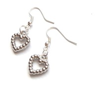 Kolczyki do uszu srebrne serduszka