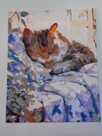 Uroczy śpiący kociak 40x50