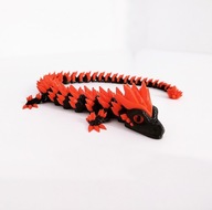 Smok figurka 3D 35 cm czerwono-czarny druk 3D Multivers3D