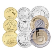 Zestaw Monet Obiegowych 2026 - 1 2 5 10 20 50 gr groszy + 1 2 5 zł złotych