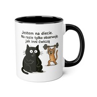 KUBEK DO PRACY NA KAWĘ KOT KSIĄŻKI KOTY KAWA CZARNY DIETA BLACK