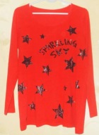 Bluzka bawełniana rustykalne gwiazdy napisy 36/38