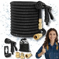 WĄŻ OGRODOWY ROZCIĄGLIWY ZWIJANY ELASTYCZNY 20M ZESTAW + PISTOLET + ZŁĄCZKI