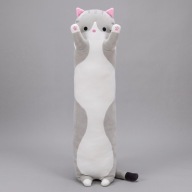 Maskotka Długi Kot 70 cm Pluszak Szary Poduszka Przytulanka