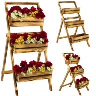 STOJAK NA KWIATY DRABINKA DREWNIANY DONICA KWIETNIK OGRODOWY ZIELNIK TARAS
