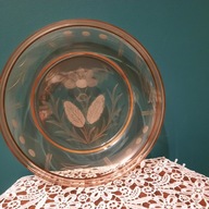 Vintage, Przepiękna rozalinowa patera Art-deco