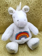 śliczny biały JEDNOROŻEC z TĘCZĄ duży 45 cm tęczowy