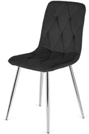 Krzesło Lugano welur czarny 1 szt.