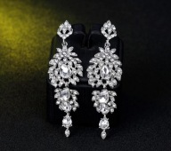 KOLCZYKI CYRKONIE srebrne STUDNIÓWKA wesele Karnawał ŚLUB CUDNE