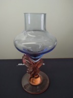 Piękny stary wazon, niebiesko/brzoskwiniowy huta Bohemia (A63)