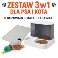 ZESTAW STARTOWY 3w1 DLA PSA I KOTA – dozownik 2w1 + mata + zabawka kaczka |