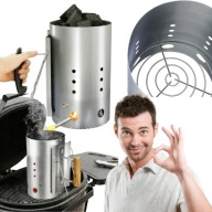 KOMIN DO GRILLA ROZPALANIA WĘGLA BRYKIETU OGNIA W KOMINKU XXL 305 X 190 MM