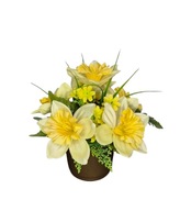 Stroik wiązanka na cmentarz Wielkonoc wiosenny na mały pomnik nagrobek