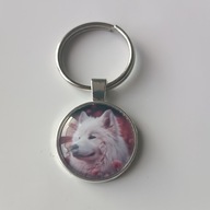 Brelok do kluczy, szkło, pies