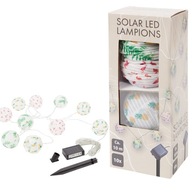 SOLARNY ŁAŃCUCH ŚWIETLNY LED 10 LAMPEK 10M WIELOKOLOROWY – DEKORACJA OGRODU