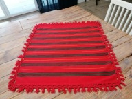 CEPELIA RĘKODZIEŁO WEŁNIANA TKANA SERWETA OBRUSIK NAKRYCIE PASIAK 70 x 76