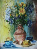 Kwiaty i filiżanki - W.Kowal