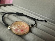 Bransoletka hand made prawdziwe kwiaty