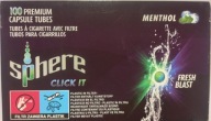 Gilza Gilzy SPHERE FRUTTA CLICK IT Menthol Klikane Miętowe Tubki 100 szt.