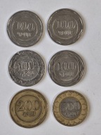 542/ Armenia 100 - 500 Dramów 2003, zestaw monet 6 szt