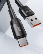 Kabel TOOCKI USB typ C - USB typ C 1m czarny USB-C -> USB-C WYTRZYMAŁY