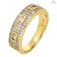 76933 Pierścionek pozłacany 18K średnica 18 mm obrączka z cyrkoniami