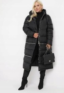 Hit !_NOWY stylowy_PIKOWANY płaszcz z regulacją długości_zamki_KAPTUR_44/46