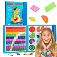 ZABAWKA DO NAUKI MATEMATYKI UŁAMKI TABLIC MAGNETYCZNA EDUKACYJNA MONTESSORI