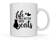 KOT- Kubek z nadrukiem na prezent na urodziny KAWA