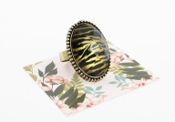 pierścionek Tygrysie Oko vintage retro złoty P03