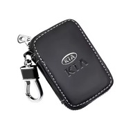KIA BRELOK ETUI NA KLUCZYKI SKÓRA CHROM NOWOCZESNY DESIGN CZARNY