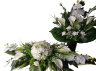 Komplet Cmentarz storczyk kula różana biel