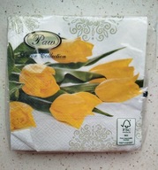 Serwetki papierowe motyw kwiatowy ŻÓŁTE TULIPANY 17 szt. dla WOŚP