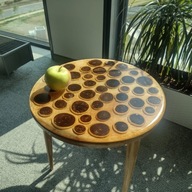 Stolik kawowy, żywica epoksydowa, "naleśniczek"