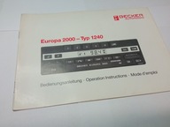 NOWA instrukcja obsługi radio BECKER EUROPA 2000 Mercedes W201 W124 książka