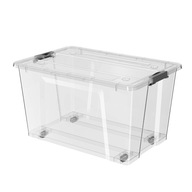 Pojemnik plastikowy do przechowywania 50L duży organizer pudło z pokrywką