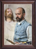 Obraz Jacek Malczewski portret w drewnianej ramie ze szkłem