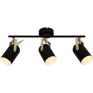Lampa Sufitowa Czarna / Złota Regulowane Reflektory 45,5 cm 3x E14