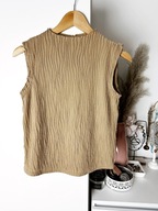 Beżowy top bez rękawów Dazy fakturowany elegancki basic rozmiar M