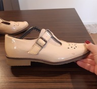 MARY JANE półbuty lakier różowe R.36 zapinane na pasek damskie i dziewczęce