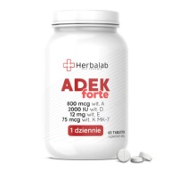 Herbalab ADEK Forte kompleks A,D3,E,K2 MK-7 - 1 tabletka dziennie 60 sztuk