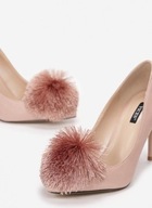 Szpilki z pomponem różowe ekozamsz 40