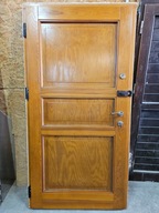 DRZWI Zewnętrzne Drewniane Sosnowe Wejściowe Pełne 114x215cm